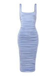 Serene Ruched Dress (Sky Blue)