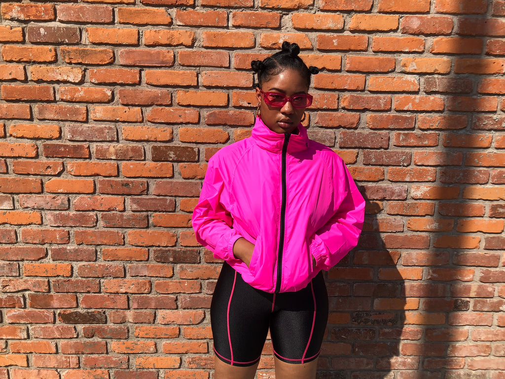 Hot sales pink windbreaker