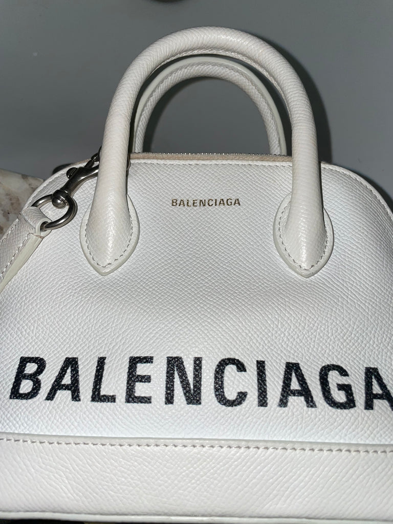Balenciaga Ville Small Logo Calfskin TopHandle Bag  Bergdorf Goodman