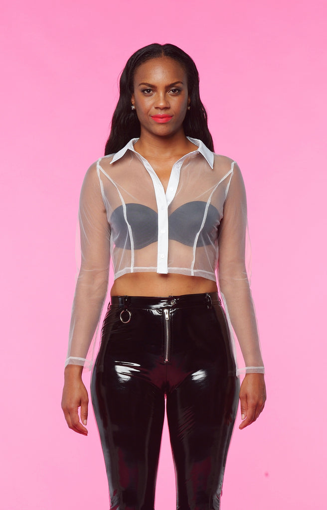 Sheer button up 2024 top