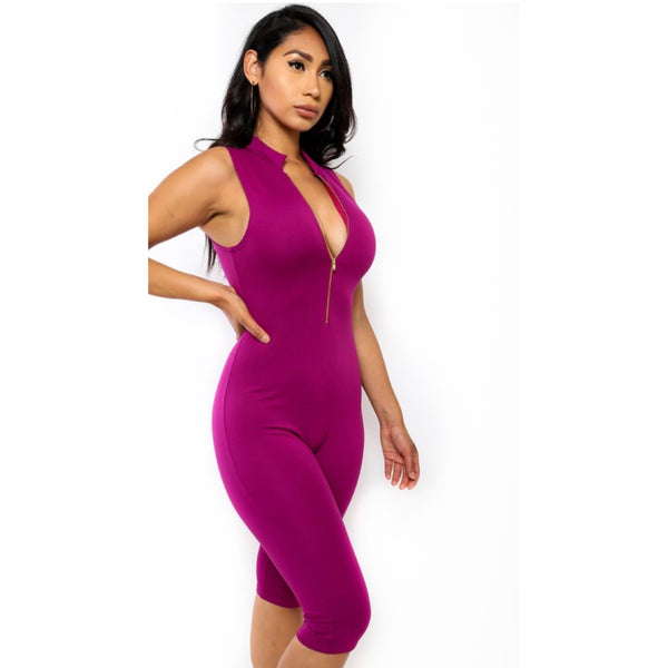 None of Your Concern Jumpsuit (Magenta)